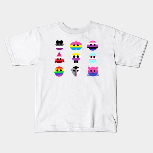 LGBTQ Pride: Halloween Friends Kids T-Shirt by DisneyFanatic23